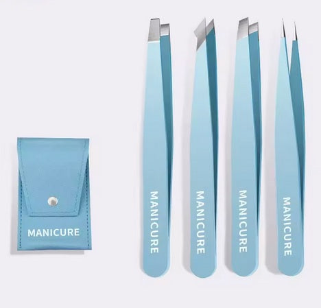 Set pinzette Professionale per  Sopracciglia(4 pezzi) – Precisione da salone a casa